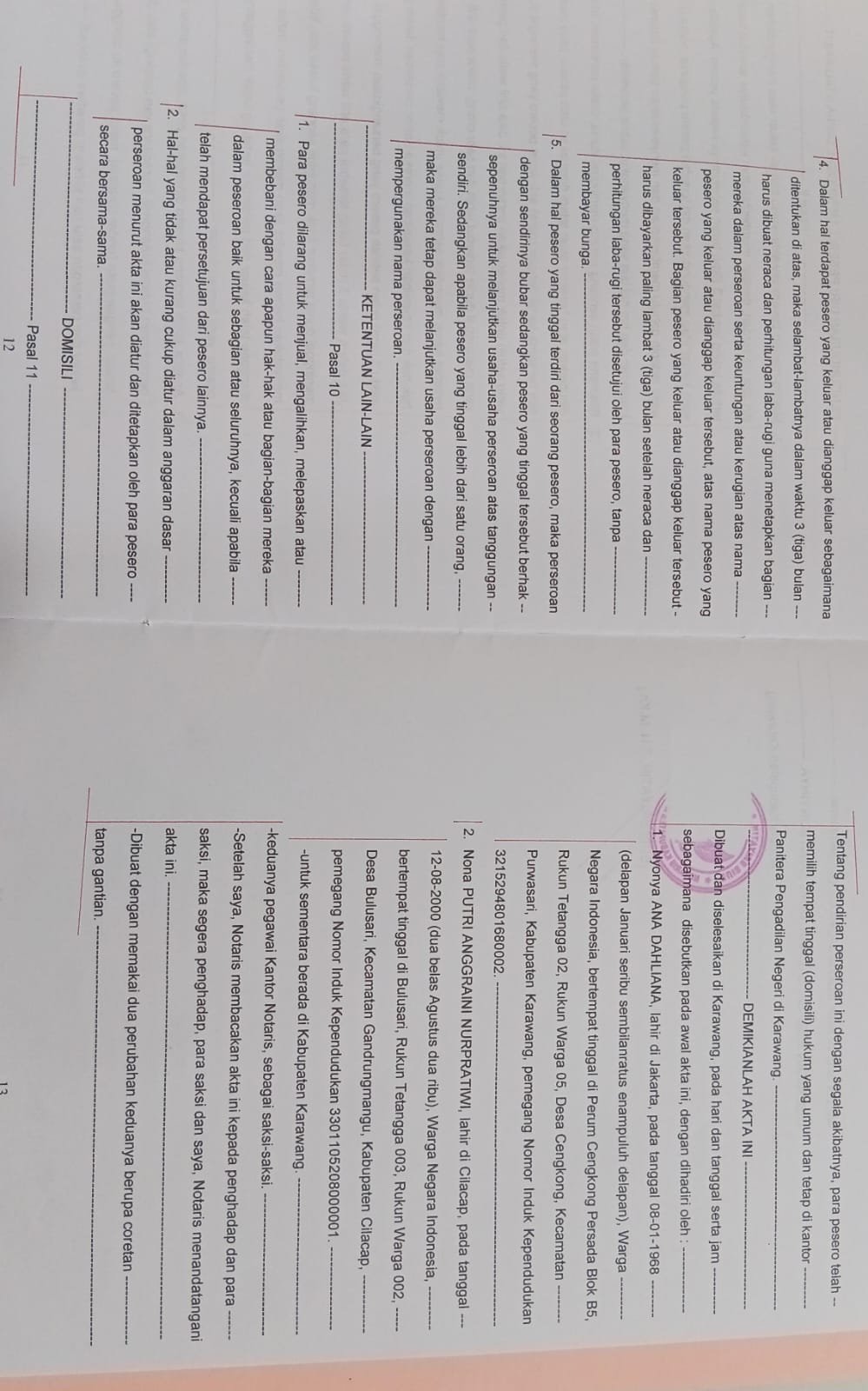 AKTA CV (Lampiran 6)