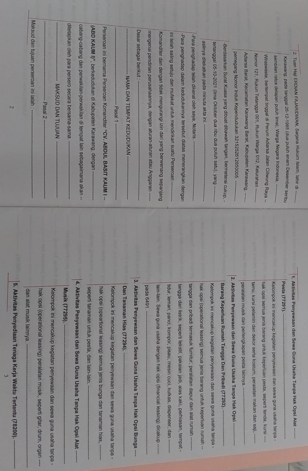 AKTA CV (Lampiran 2)