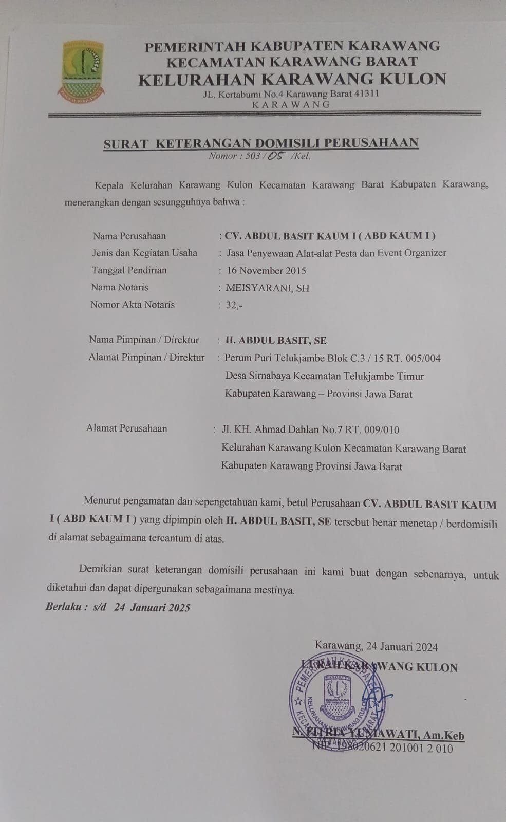 SK Domisili Perusahaan